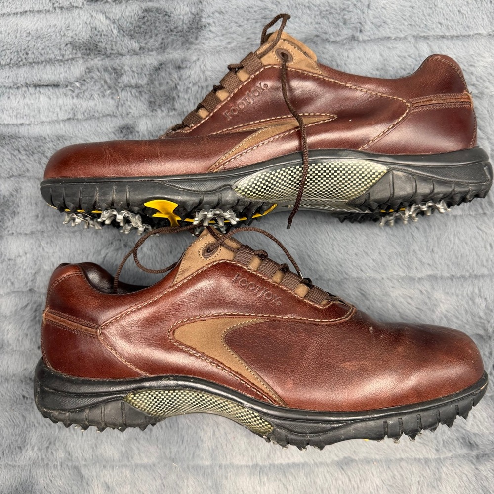 FootJoy Contour Series Mens 10 W Brown Leather Golf Shoes 54296